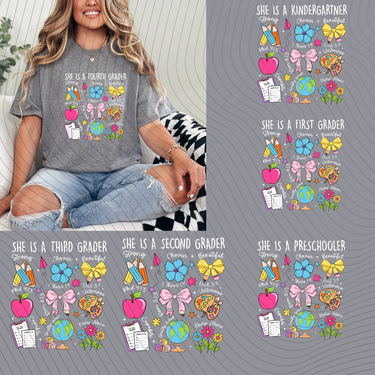 She Is A Grade Level T-Shirt *Back to School Sale*
